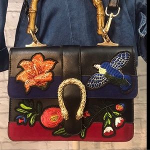 Bamboo handle purse/crossbody bag